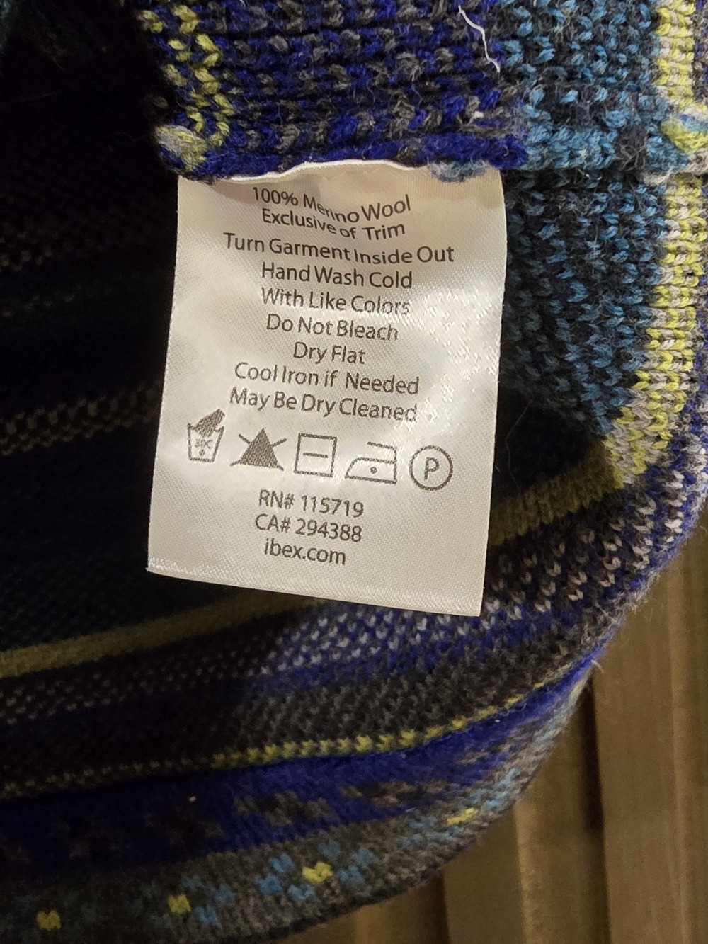 ibex Gray Mini Skirt with Blue Fair Isle Stripes - Picture 4 of 4